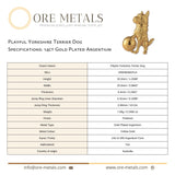 14ct Gold Plated - Playful Yorkshire Terrier Dog Charm