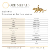 14ct Gold Plated - Siberian Tiger Charm