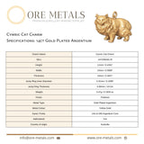 14ct Gold Plated - Cymric Cat Charm