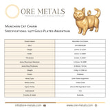 14ct Gold Plated - Munchkin Cat Charm