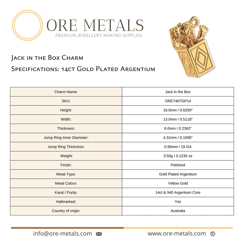 14ct Gold Plated - Jack in the Box Charm