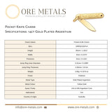 14ct Gold Plated - Folding Pocket Knife Charm