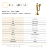 14ct Gold Plated - Roped Bugle Horn Charm