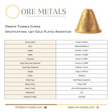 14ct Gold Plated - Ornate Thimble Charm