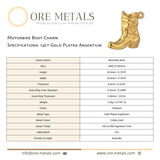 14ct Gold Plated - Motorbike Boot Charm