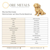 14ct Gold Plated - Maltese Dog Charm