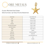 14ct Gold Plated - Classic Western Star Charm