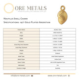 14ct Gold Plated - Nautilus Shell Charm