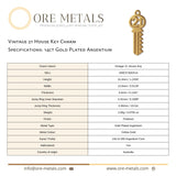 14ct Gold Plated - Vintage 21 House Key Charm