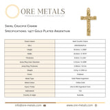 14ct Gold Plated - Swirl Crucifix Charm