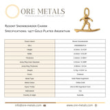14ct Gold Plated - Resort Snowboarder Charm