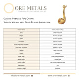 14ct Gold Plated - Classic Tobacco Pipe Charm