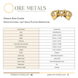 14ct Gold Plated - Ornate Bow Charm