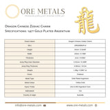 14ct Gold Plated - Dragon Chinese Zodiac Charm