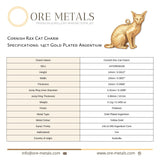 14ct Gold Plated - Cornish Rex Cat Charm