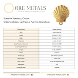 14ct Gold Plated - Scallop Seashell Charm