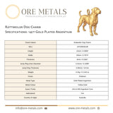 14ct Gold Plated - Rottweiler Dog Charm