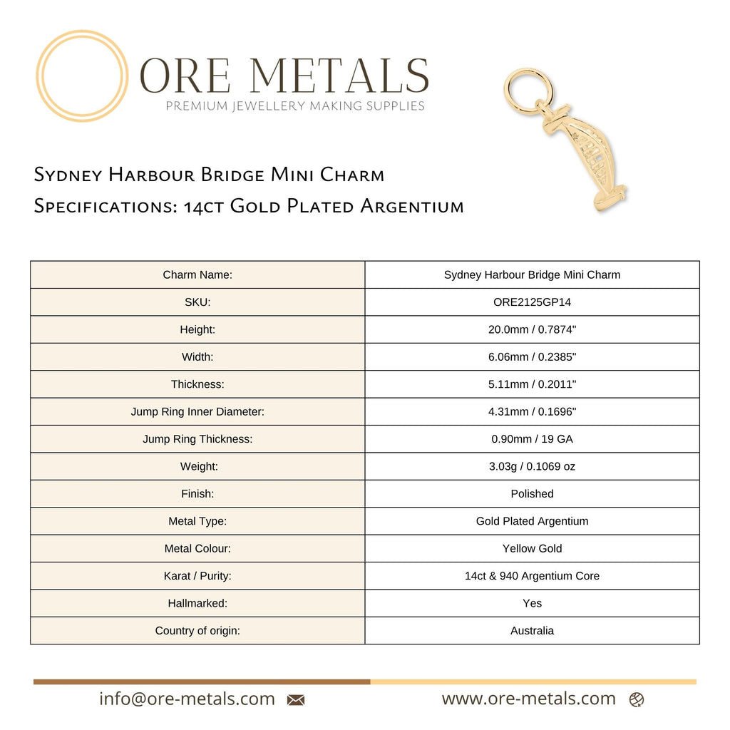 14ct Gold Plated - Sydney Harbour Bridge Gallery Charm