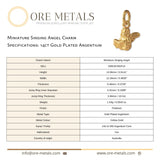 14ct Gold Plated - Miniature Singing Angel Charm