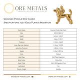 14ct Gold Plated - Groomed Poodle Dog Charm