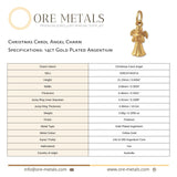 14ct Gold Plated - Christmas Carol Angel Charm