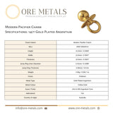 14ct Gold Plated - Modern Pacifier Charm