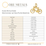 14ct Gold Plated - Classic Bicycle Charm