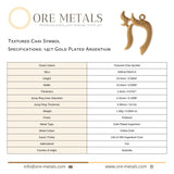 14ct Gold Plated - Textured Chai Symbol Charm