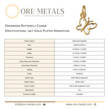 14ct Gold Plated - Openwork Butterfly Charm