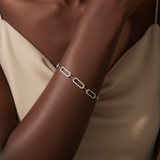 9ct White Gold | 0.53ct GH/SI - Diamond Paperclip Chain Bracelet