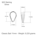 925 Sterling Silver - Pinch Bail