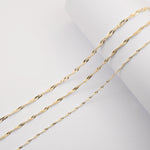 9ct Yellow Gold - Singapore Twist - Bracelet Chain