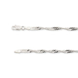 925 Sterling Silver - Singapore Twist - Bracelet Chain