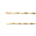 9ct Yellow Gold - Singapore Twist - Necklace Chain