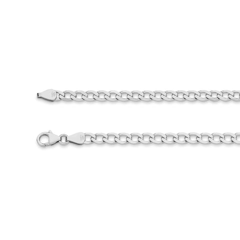 18ct White Gold - New York Curb - Bracelet Chain