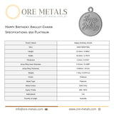950 Platinum - Happy Birthday Amulet Charm
