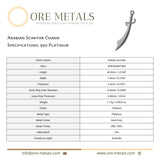 950 Platinum - Arabian Scimitar Charm