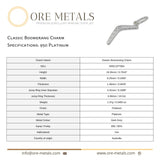 950 Platinum - Classic Boomerang Charm