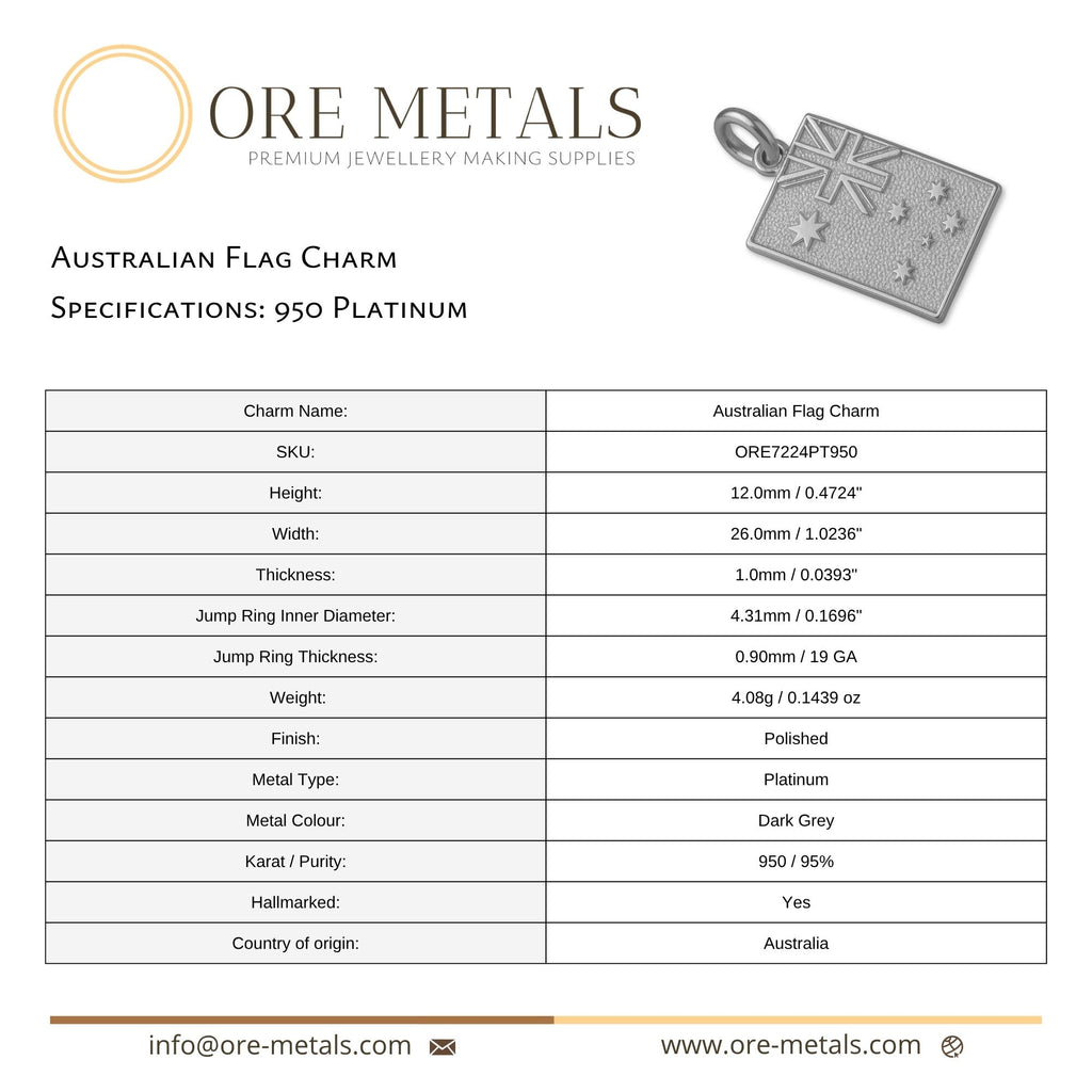 950 Platinum - Australian Flag Charm