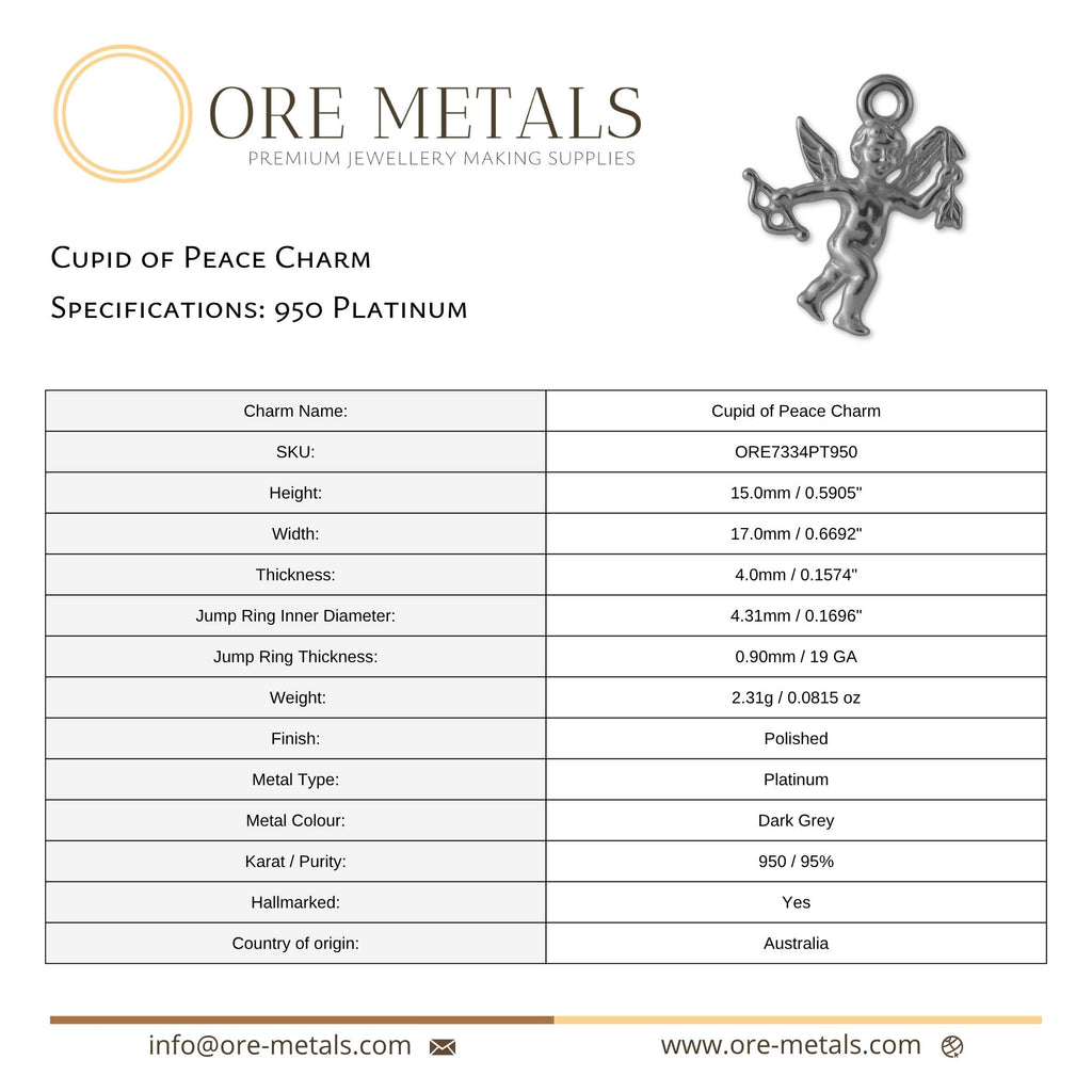 950 Platinum - Cupid of Peace Charm