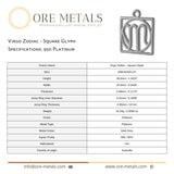 950 Platinum - Virgo Zodiac Square Charm