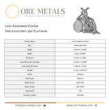 950 Platinum - Lazy Kangaroo Charm