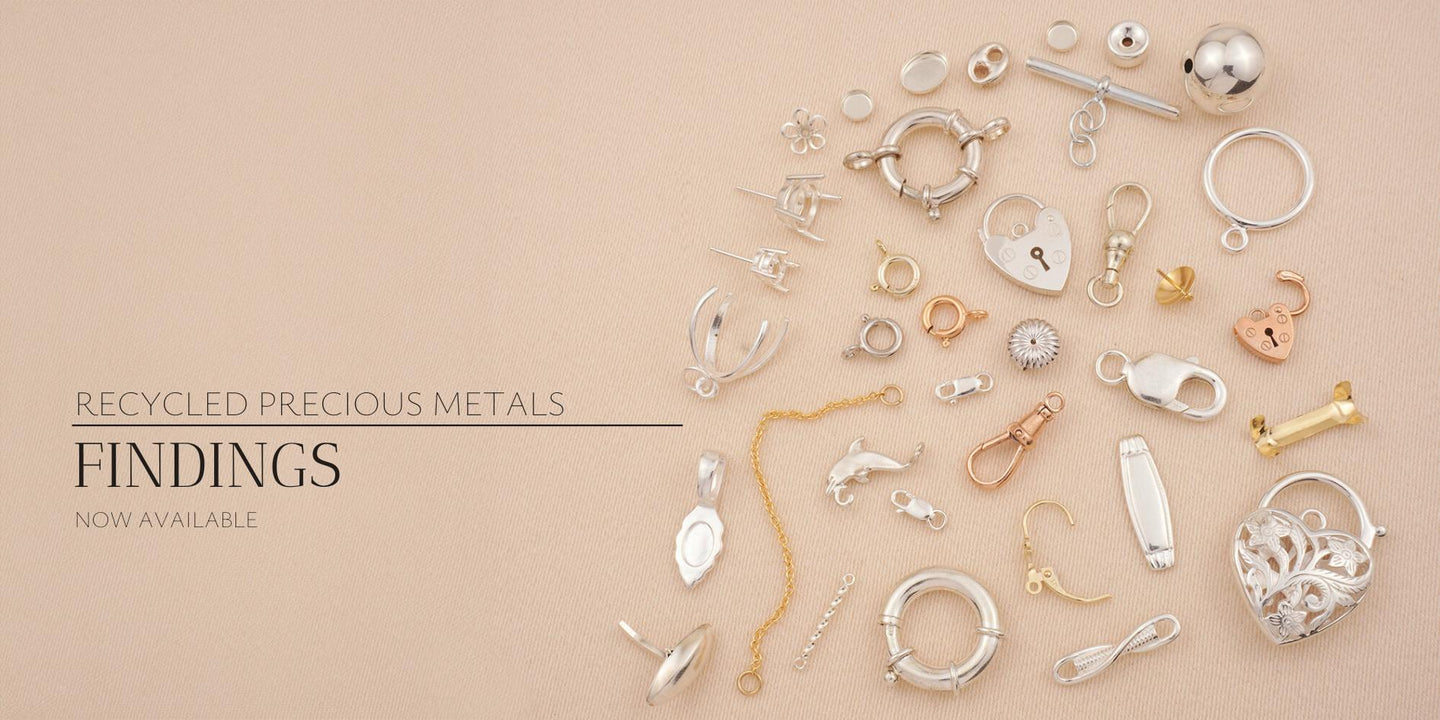 Jewellery Findings including padlocks, clasps, bails, earring  backs, beads, settings, ring clips and more