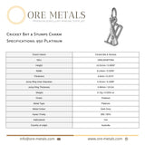 950 Platinum - Cricket Bat & Stumps Charm