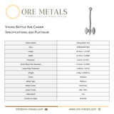 950 Platinum - Viking Battle Axe Charm