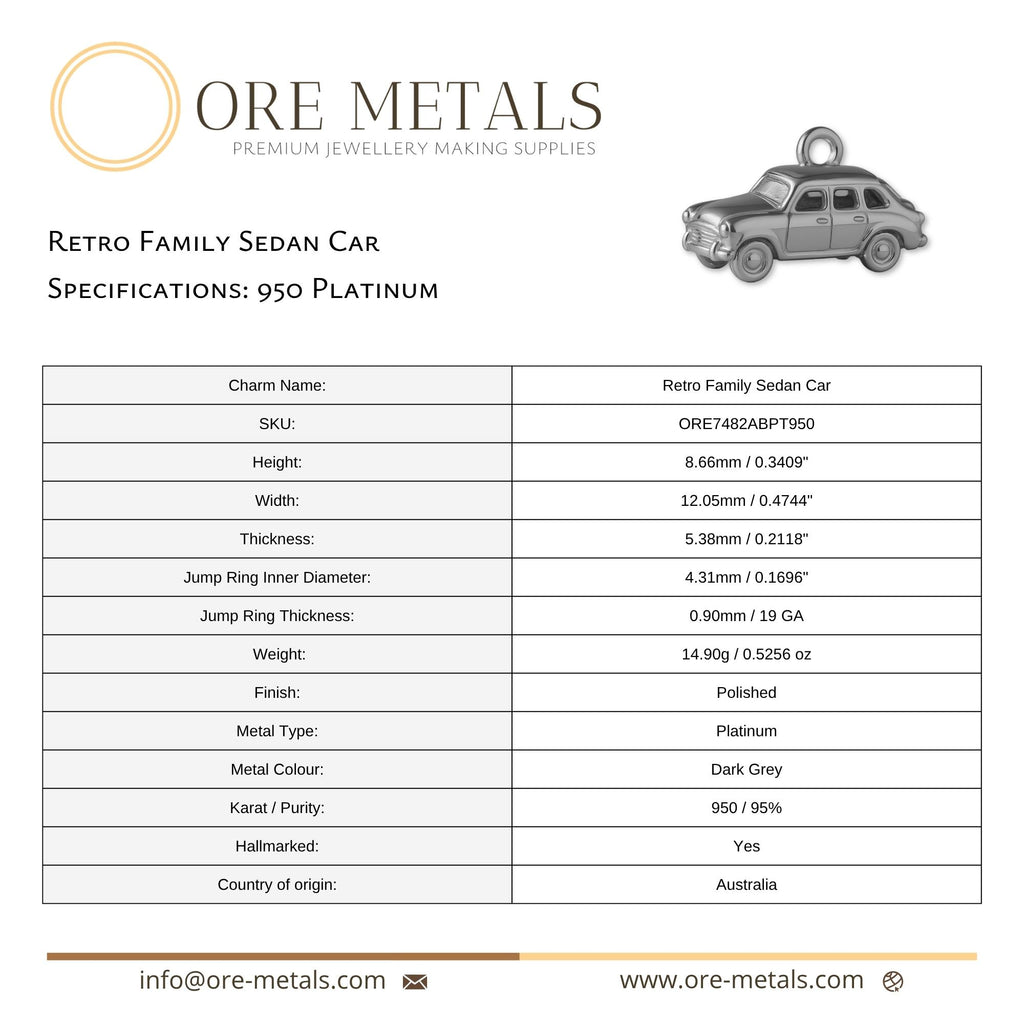 950 Platinum - Retro Family Sedan Car Charm