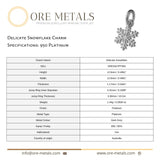 950 Platinum - Delicate Snowflake Charm