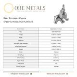 950 Platinum - Baby Elephant Charm