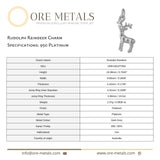 950 Platinum - Rudolph Reindeer Charm