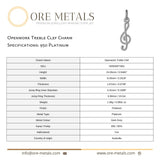 950 Platinum - Openwork Treble Clef Charm